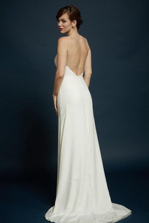Rückenfreies Elastischer Satin Luxus Brautkleid ohne Ärmeln mit Spaghettiträger - Bild 1