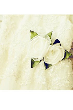 Ärmelloses Tüll Reißverschluss Prinzessin Blumenmädchenkleid mit Blume - Bild 3