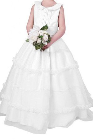 A-Line Plissiertes Ärmellos Blumenmädchenkleid mit Schichtungen - Bild 1