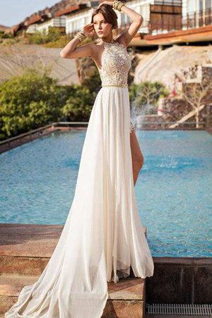 Ärmellos Juwel Ausschnitt Modisches Legeres Brautkleid mit Bordüre - Bild 1