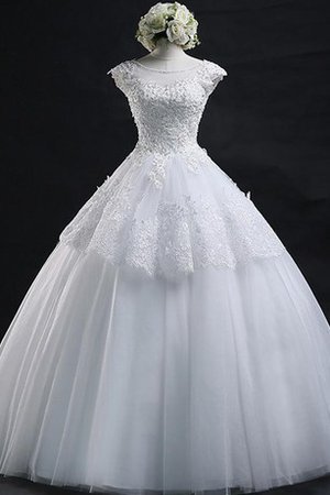 Kurze Ärmeln Duchesse-Linie Prächtiges Brautkleid mit Bordüre mit Applikation - Bild 1