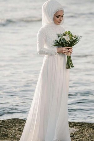 Wunderbar A-Linie Prinzessin Bodenlanges Brautkleid mit Applike mit Langen Ärmeln