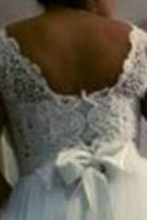 Klassisches A-Line Boot-Ausschnitt Brautkleid mit Perlen mit Langen Ärmeln - Bild 2