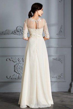 A-Line Prinzessin Natürliche Taile Brautkleid aus Chiffon mit Schaufel Ausschnitt - Bild 2