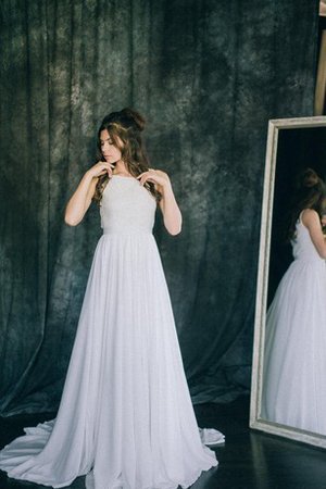 Spitze Plissiertes Ärmellos Brautkleid mit Bordüre mit Sweep Zug