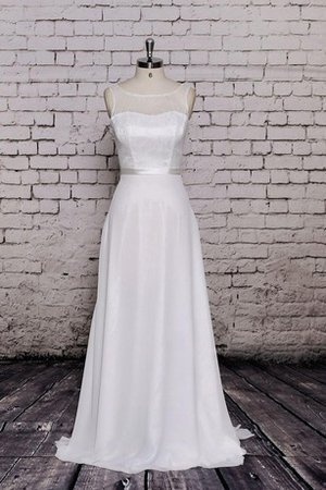 A-Linie Natürliche Taile Ärmellos Brautkleid mit Bordüre mit Gürtel - Bild 1