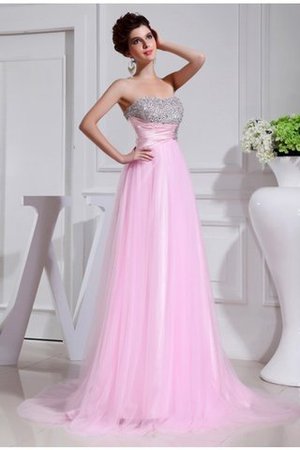 Prinzessin Sweep Zug Reißverschluss Abendkleid ohne Ärmeln aus Satin - Bild 1