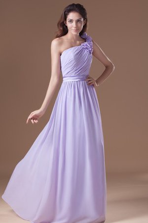 Ein Schulter Reißverschluss Modern Luxus Brautjungfernkleid mit Blume - Bild 1