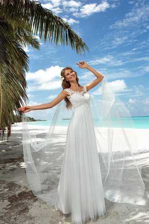Strand Empire Taille Schlichtes Brautkleid mit Watteau Schleppe mit Rücken Schnürung - Bild 1