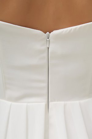 Ärmellos Kurzes Schlichtes Brautkleid mit Spaghettiträger mit Reißverschluss - Bild 2
