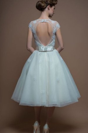 Ewiges Ärmellos Modern Brautkleid mit Gekappten Ärmeln mit Knöpfen - Bild 2