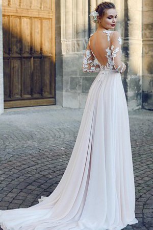 Glamouröses Romantisches Sittsames Brautkleid mit Applike mit Gericht Schleppe - Bild 2
