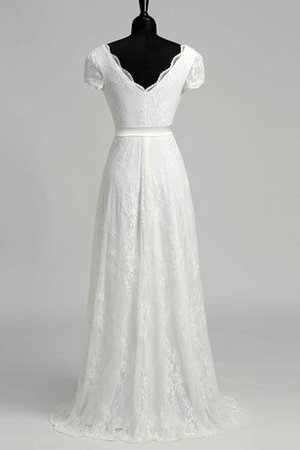A-Line Spitze Informelles Brautkleid mit Schleife mit Reißverschluss - Bild 1