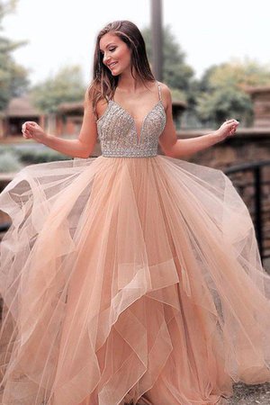Unglaublich A-Linie Tüll Prinzessin Abendkleid ohne Ärmeln mit Natürlicher Taille - Bild 1