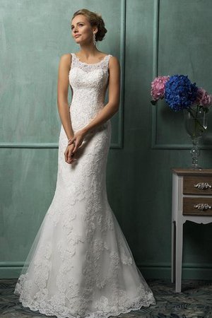 Juwel Ausschnitt Ärmellos Elegantes Kurzes Brautkleid mit Knöpfen - Bild 1