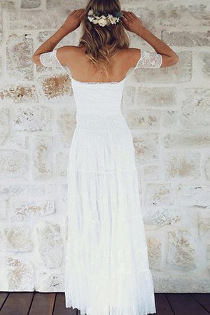 Ärmellos Plissiertes Pompöse Brautkleid mit Bordüre mit Gekappten Ärmeln - Bild 2