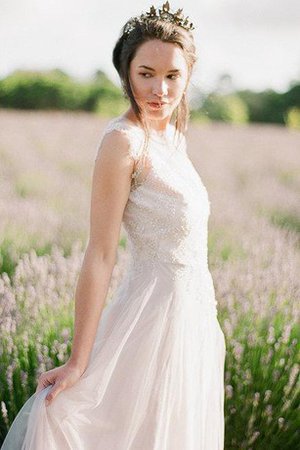 Zeitloses Kurze Ärmeln Ärmellos V-Ausschnitt Brautkleid mit Bordüre - Bild 1