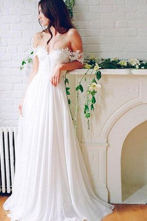 Romantisches Elegantes Informelles Brautkleid mit Applike mit Gekappten Ärmeln - Bild 1