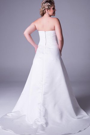 Satin Gerüschtes Reißverschluss Romantisches Elegantes Brautkleid - Bild 2