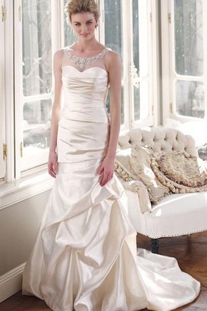 Natürliche Taile Bodenlanges Elegantes Brautkleid mit Perlen mit Pick-Ups - Bild 1