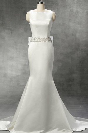 Meerjungfrau Schaufel-Ausschnitt Natürliche Taile Ärmellos Wadenlanges Brautkleid - Bild 1