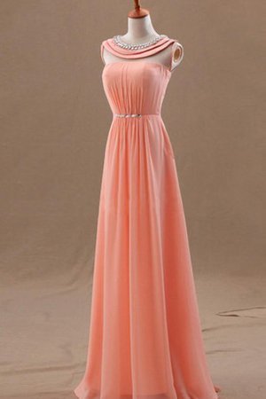 Prinzessin Empire Taille Perlenbesetztes Schaufel-Ausschnitt Bodenlanges Abendkleid - Bild 1