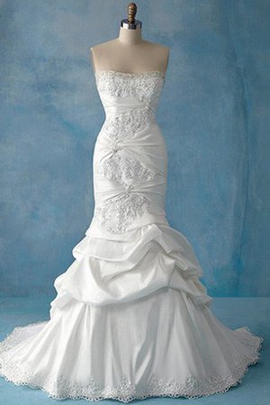 Meerjungfrau Kirche Bodenlanges Brautkleid mit Rücken Schnürung ohne Taille - Bild 1
