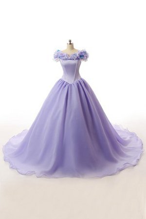 Schlüsselloch Rücken Satin Organza Partykleid mit Bordüre mit Rüschen - Bild 1