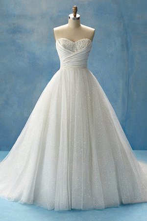 Reißverschluss Sweep Zug Bodenlanges Brautkleid aus Spitze mit Natürlicher Taille - Bild 1
