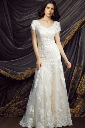 Etui Reißverschluss Informelles Brautkleid mit Bordüre mit Knöpfen - Bild 1