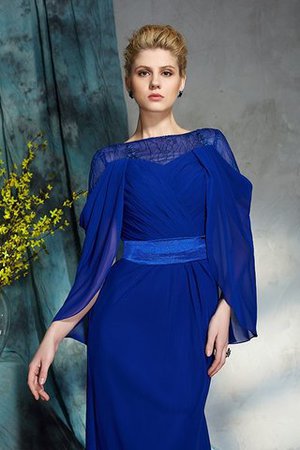 Lange Ärmeln Etui Natürliche Taile Abendkleid aus Chiffon mit Reißverschluss - Bild 3