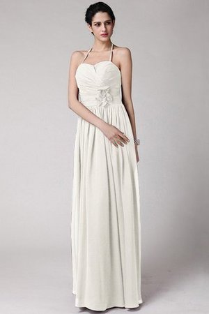 Chiffon Nackenband Enganliegendes Brautjungfernkleid mit Blume mit Reißverschluss - Bild 20