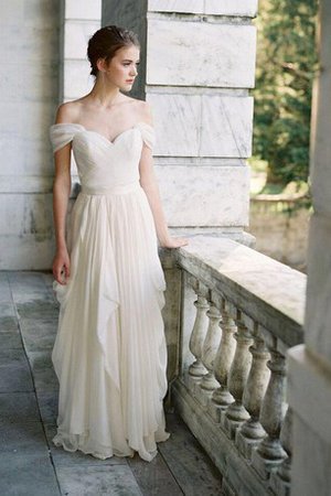 A-Line Elegantes Informelles Brautkleid mit Kreuz mit Rüschen - Bild 1