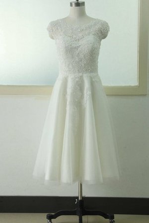 Spitze Satin Plissiertes Brautkleid aus Tüll mit Applike - Bild 1