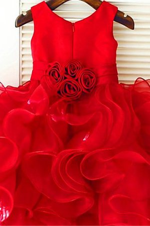 Ärmellos Reißverschluss Duchesse-Linie Geschichtes Wadenlanges Blumenmädchenkleid - Bild 2