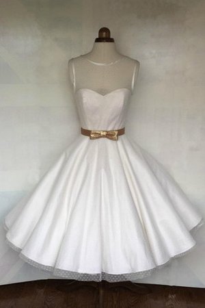 A-Line Tüll Reißverschluss Ärmelloses Brautkleid mit Juwel Ausschnitt - Bild 1