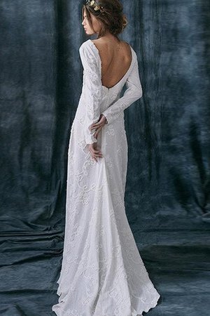 Etui Lange Ärmeln Einfaches Brautkleid mit Tiefem V-Ausschnitt mit Reißverschluss - Bild 1