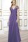 Kurze Ärmeln Gerüschtes Bodenlanges Elegantes Ballkleid mit Gekappten Ärmeln - Bild 1