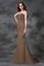Herz-Ausschnitt Ärmelloses Meerjungfrau Satin Bodenlanges Brautjungfernkleid - Bild 3