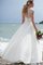 Spitze Strand Hoher Kragen Ärmellos Brautkleid mit Knöpfen - Bild 2