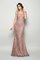 Satin Sweep train Breiter Träger Brautmutterkleid mit Bordüre mit Empire Taille - Bild 1