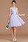 A linie Chiffon Mini Brautjungfernkleid mit Schleife mit Gürtel - Bild 21