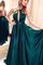 Faszinierend Sweep Train A-Line Gerüschtes Prinzessin Abendkleid mit Offenen Rücken - Bild 1