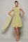 Prinzessin Ein Schulter Ärmelloses Mini Brautjungfernkleid aus Chiffon - Bild 8
