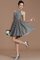 Reißverschluss Ärmelloses Natürliche Taile Kurzes Brautjungfernkleid mit Bordüre - Bild 33