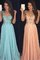 A Linie Prinzessin Normale Taille Ärmelloses Abendkleid mit Pailletten - Bild 2