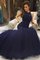 Ärmelloses Juwel Ausschnitt Tüll Bodenlanges Abendkleid mit Empire Taille - Bild 1