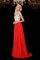 A-Line Prinzessin Perlenbesetztes Anständiges Abendkleid aus Chiffon - Bild 5
