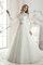 A-Line Plissiertes Bodenlanges Konservatives Brautkleid mit Langen Ärmeln - Bild 1