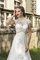 Etui Zeitloses Normale Taille Brautkleid mit Hohem Kragen mit Applike - Bild 2